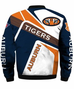 NCAA Auburn Tigers Navy Blue Orange Bomber Jacket V2