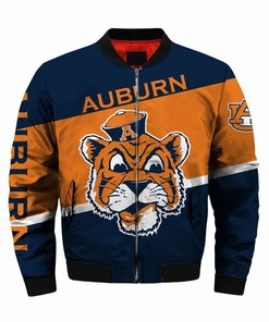 NCAA Auburn Tigers Orange Blue Mascot Bomber Jacket