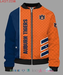 NCAA Auburn Tigers Orange Navy Blue Bomber Jacket
