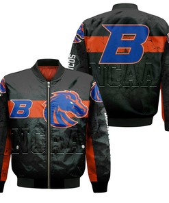 NCAA Boise State Broncos Black Orange Bomber Jacket
