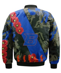 NCAA Boise State Broncos Blue Red Flowers Bomber Jacket