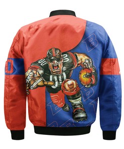 NCAA Boise State Broncos Custom Number Blue Orange Bomber Jacket