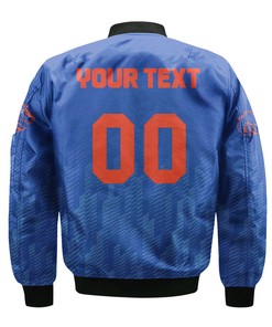 NCAA Boise State Broncos Custom Text Number Blue Ombre Bomber Jacket