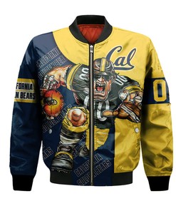 NCAA California Golden Bears Custom Text Number Blue Bomber Jacket