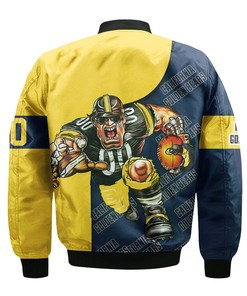 NCAA California Golden Bears Custom Text Number Blue Bomber Jacket