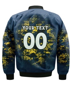 NCAA California Golden Bears Custom Text Number Blue Bomber Jacket V2