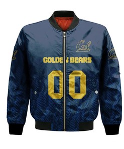 NCAA California Golden Bears Custom Text Number Blue Bomber Jacket V9