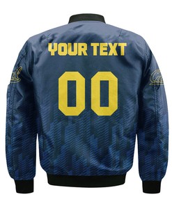 NCAA California Golden Bears Custom Text Number Blue Bomber Jacket V9