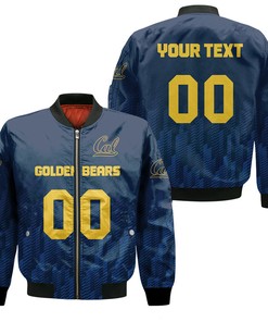 NCAA California Golden Bears Custom Text Number Blue Bomber Jacket V9