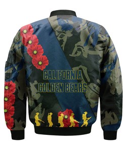 NCAA California Golden Bears Red Flowers Bomber Jacket