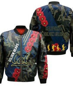 NCAA California Golden Bears Red Flowers Bomber Jacket