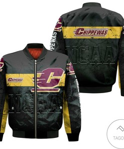 NCAA Central Michigan Chippewas Black Bomber Jacket