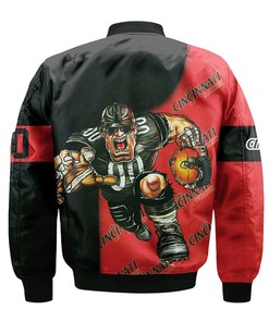 NCAA Cincinnati Bearcats Custom Number Red Black Bomber Jacket