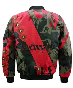 NCAA Cincinnati Bearcats Red Flowers Bomber Jacket