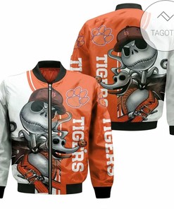 NCAA Clemson Tigers Jack Skellington And Zero Bomber Jacket