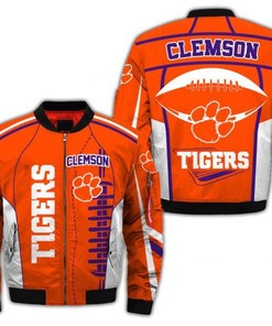 NCAA Clemson Tigers Orange Bomber Jacket