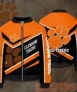 NCAA Clemson Tigers Orange Bomber Jacket V1