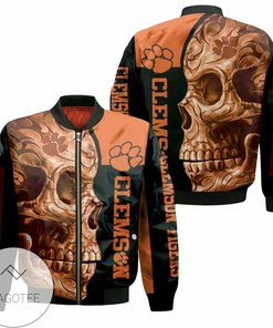 NCAA Clemson Tigers Skull Bomber Jacket