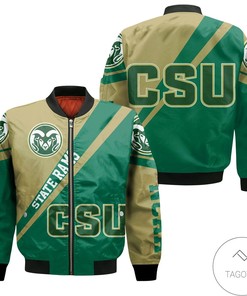 NCAA Colorado State Rams Gold Green Bomber Jacket V2