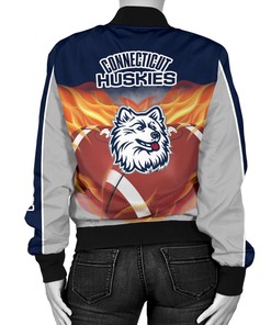 NCAA Connecticut Huskies Flame Ball Bomber Jacket