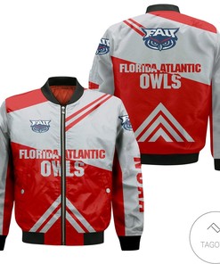 NCAA Florida Atlantic Owls Stripes Cross Shoulders Bomber Jacket