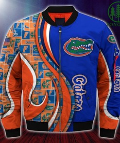 NCAA Florida Gators Custom Number Blue Orange Bomber Jacket