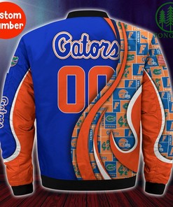 NCAA Florida Gators Custom Number Blue Orange Bomber Jacket