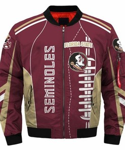 NCAA Florida State Seminoles Garnet Gold Bomber Jacket