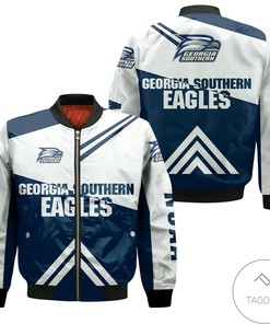 NCAA Georgia Southern Eagles Stripes Cross Shoulders Bomber Jacket