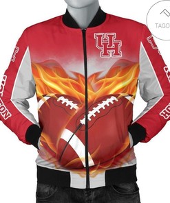 NCAA Houston Cougars Flame Ball Bomber Jacket