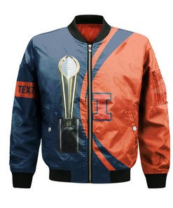 NCAA Illinois Fighting Illini Custom Text Champions Bomber Jacket