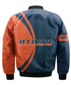 NCAA Illinois Fighting Illini Custom Text Champions Bomber Jacket