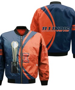 NCAA Illinois Fighting Illini Custom Text Champions Bomber Jacket