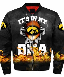 NCAA Iowa Hawkeyes Baby Groot Black Bomber Jacket