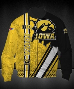 NCAA Iowa Hawkeyes Gold Black Bomber Jacket