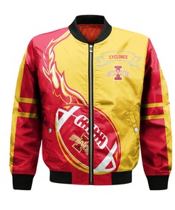 NCAA Iowa State Cyclones Cardinal Gold Bomber Jacket