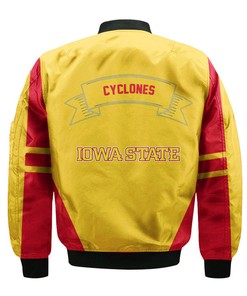 NCAA Iowa State Cyclones Cardinal Gold Bomber Jacket