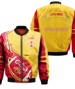 NCAA Iowa State Cyclones Cardinal Gold Bomber Jacket