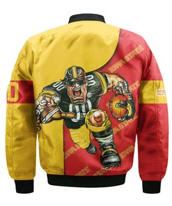 NCAA Iowa State Cyclones Custom Number Cardinal Gold Bomber Jacket