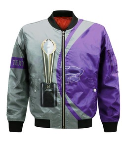 NCAA Kansas State Wildcats Custom Text Champions Bomber Jacket