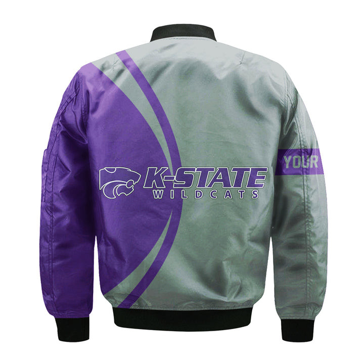 NCAA Kansas State Wildcats Custom Text Champions Bomber Jacket