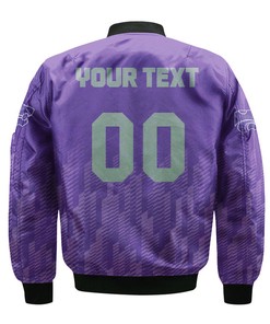 NCAA Kansas State Wildcats Custom Text Number Purple Ombre Bomber Jacket