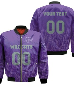NCAA Kansas State Wildcats Custom Text Number Purple Ombre Bomber Jacket