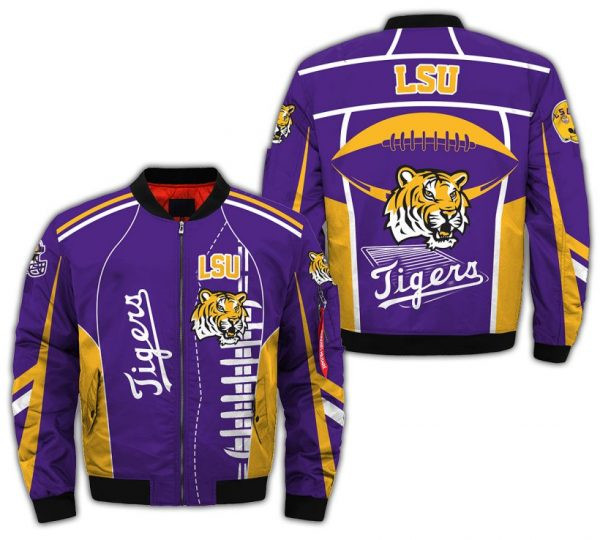 NCAA LSU Tigers Purple Bomber Jacket