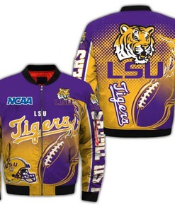NCAA LSU Tigers Purple Gold Bomber Jacket