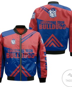 NCAA Louisiana Tech Bulldogs Stripes Cross Shoulders Bomber Jacket