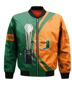 NCAA Miami Hurricanes Custom Text Champions Bomber Jacket