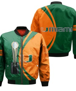 NCAA Miami Hurricanes Custom Text Champions Bomber Jacket