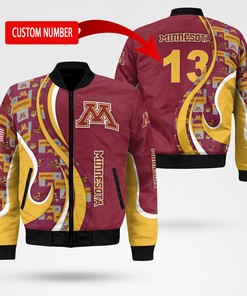NCAA Minnesota Golden Gophers Custom Number Bomber Jacket