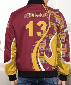 NCAA Minnesota Golden Gophers Custom Number Bomber Jacket